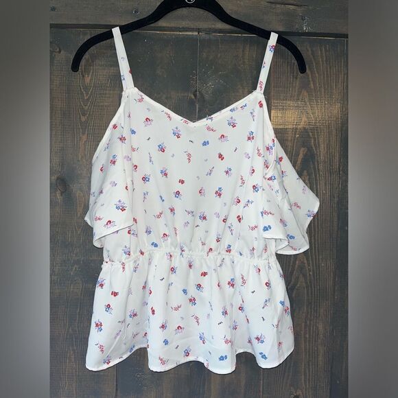 Atelier Rose White Floral Cold Shoulder Romantic Summer‎ Top Small Casual Blouse - Picture 5 of 5